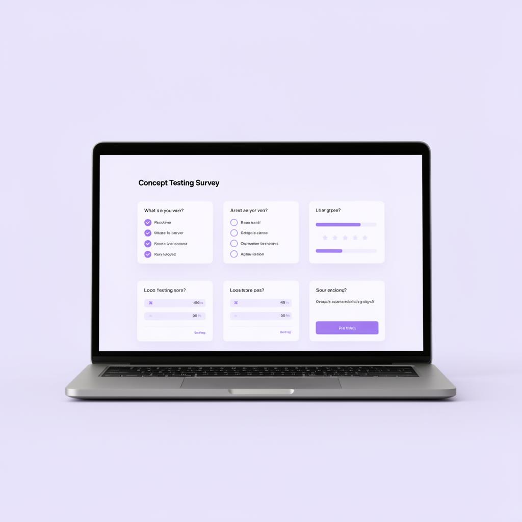 Concept testing survey interface