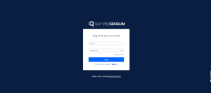 login page of the SurveySensum survey tool