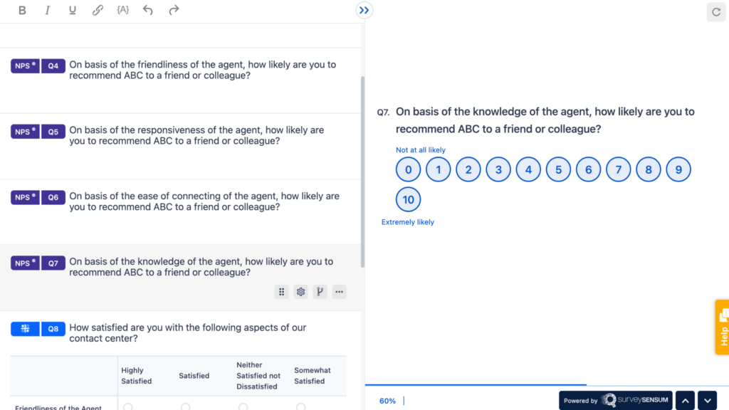 NPS survey questions