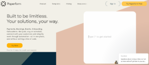 Paperform’s homepage 