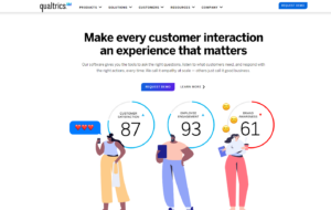 This is the image of the Qualtrics homepage - one of the Online customer feedback tools.