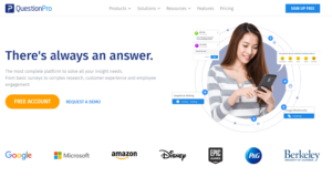 QuestionPro’s homepage
