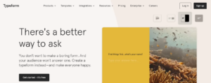 Typeform’s homepage