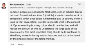 Kentaro Abe, Vendor Operation Manager at ByteDance, talks about the usage of the NPS scale in Japan