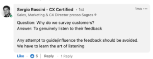 Sergio Rossini, Sales, Marketing, and CX director at Sagres, explaining the importance of customer surveys