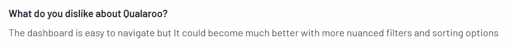 A screenshot of a customer review on Qualaroo from the G2 platform