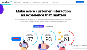 The homepage of Qualtrics