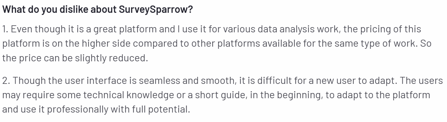 An image showing the SurveySparrow con shared by a customer on the G2 platform.