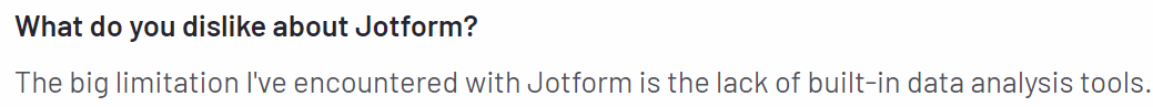 this is the image of a customer review of Jotform