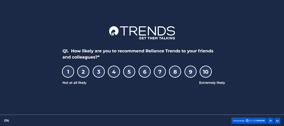 An image that shows a screenshot of a survey from Trends