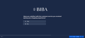 An example of binary question survey in retail