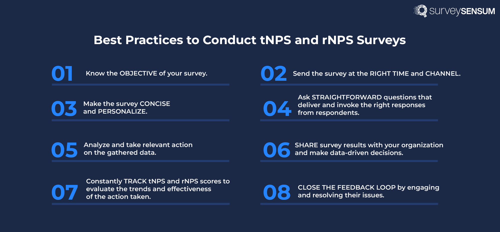 This is the image of Best Practices to Conduct tNPS and rNPS Surveys.