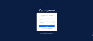 login page in SurveySensum survey tool