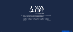 tNPS survey question for MAX LIFE insurance in SurveySensum