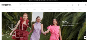 An image showing Nordstrom website that builds strong customer relationships