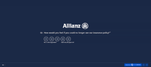  Image of product market fit survey by Allianz created on SurrveySensum representing PMF as one of the most important types of customer satisfaction surveys.