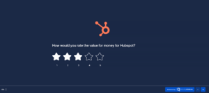 Image of rating scale survey by Hubspot created on SurrveySensum representing rating scale survey as one of the most important types of customer satisfaction survey scales to use.
