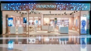The image shows the store entrance of Swarovski to give a delightful in-store experience