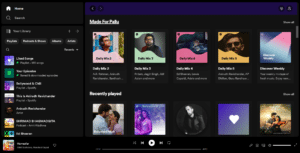 The following image describes how Spotify personalizes its UI based on the user’s music preferences