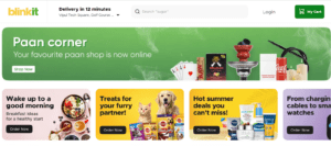 An image showing the webpage of Blinkit to show its convenience and accessibility as a factor that can influence customer satisfaction