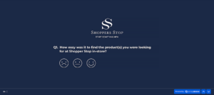A CES survey example image of Shoppers Stop on the SurveySensum tool
