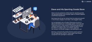 The image shows a story of Dave and his Sporting Goods Store