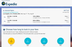 The image shows Expedia’s affordable prices for flight booking