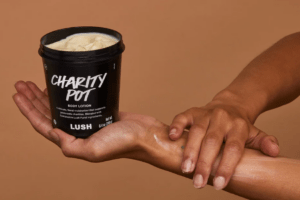 The image shows Lush cosmetics clarity pot lotion