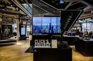 This image shows Nike’s click-and-collect service at their store