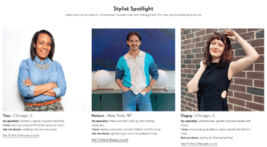 The image shows Personal stylists at Nordstrom for personal styling as one of the retail customer experience examples