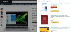 The image shows Personalized product recommendations by Amazon