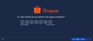 A post-interaction CSAT survey example image of Shopee on the SurveySensum tool