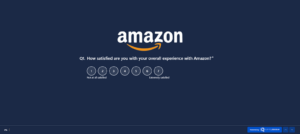 A relationship CSAT survey example image of Amazon on the SurveySensum tool