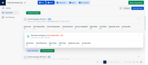 An image showing SurveySensum platform suggesting sending reminders 