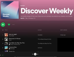 The image shows Spotify’s Discover Weekly playlist as retail personalization example