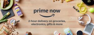 The image shows Super fast delivery on Amazon Prime Now as one of the retail customer experience examples