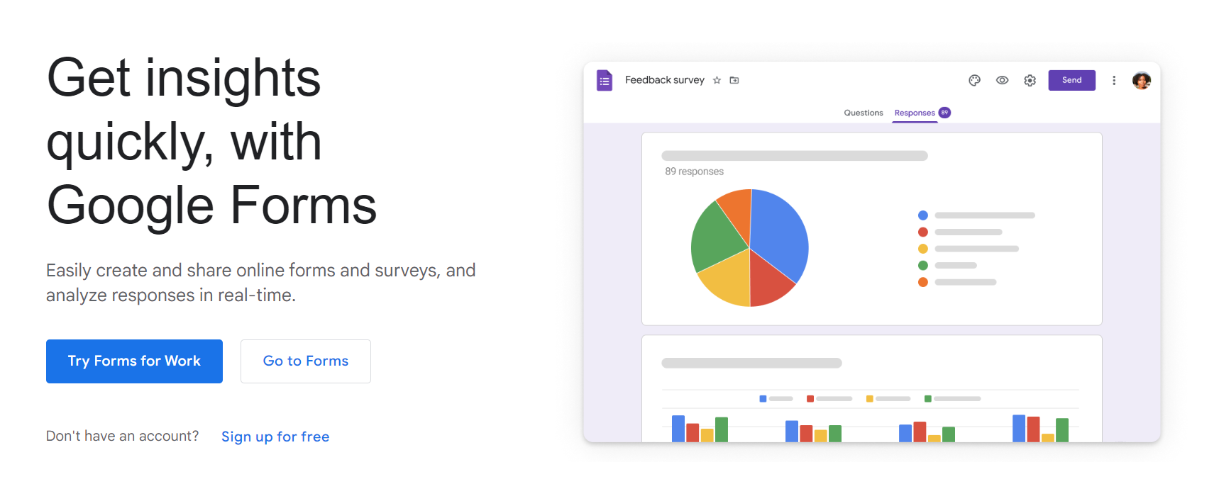 The image is of Google Forms homepage, a CSAT tool for measuring customer satisfaction. 