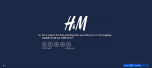 A transactional CSAT survey example image of the H&M brand on the SurveySensum tool