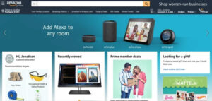 The image shows the personalized Homepage of Amazon