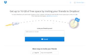 The image shows Dropbox referral program