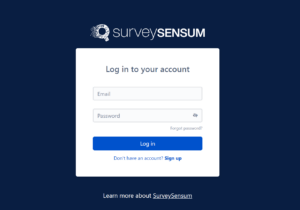 The image is the SurveySensum sign-up page