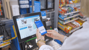 The image shows Walmart's ‘Scan and Go’ app
