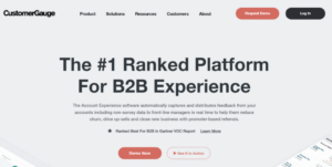 The image showing the homepage of CustomerGauge, the second B2B SaaS Feedback Software