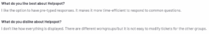  A screenshot of a customer review on HelpStack from the G2 platform explaining what they like and dislike about the tool