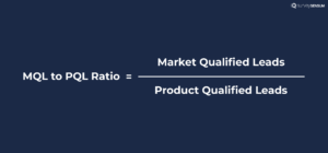 The image shows the formula for the calculation of MQL to PQL ratio. Here MQL is divided by PQL.