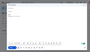 The image shows the predictive text feature of Gmail