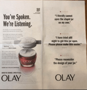 The image shows How Olay leveraged their customer feedback to improve their product 