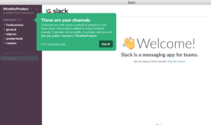This image shows the in-app tooltips on Slack where it guides the users through different features of the platform.