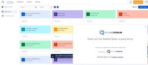 A screenshot of SurveySensum’s in app survey thanking its customer for taking out their time to fill out the survey on the SurveySensum platform