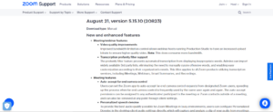 A screenshot of Zoom's latest update including bugs and new features to improve customer experience SaaS